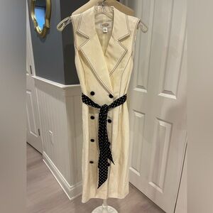 Talbots Sleeveless Button-up Silk/Linen Blend Dress